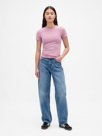 T-shirt in jersey a maglia stretta