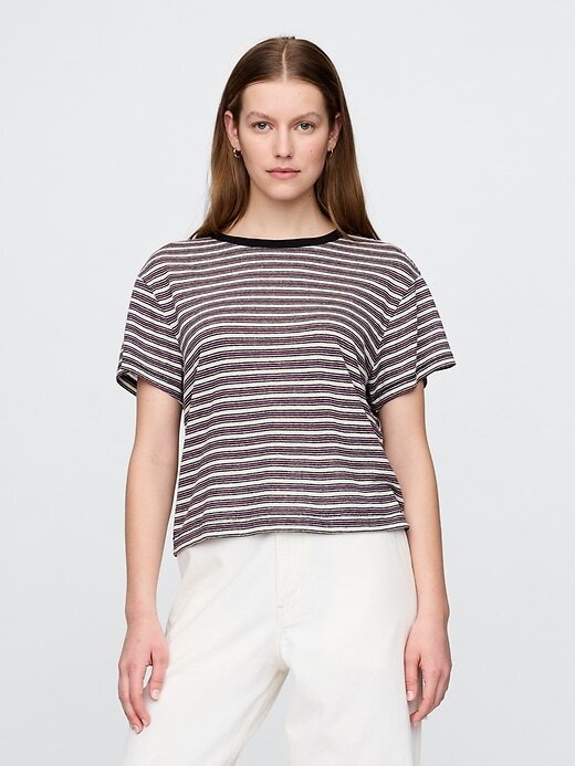 T-shirt in misto lino T-shirt in misto lino
