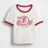 T-shirt rimpicciolita con grafica in jersey di cotone