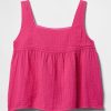 Top a sbuffo in garza stropicciata per bambini Top a sbuffo in garza stropicciata per bambini