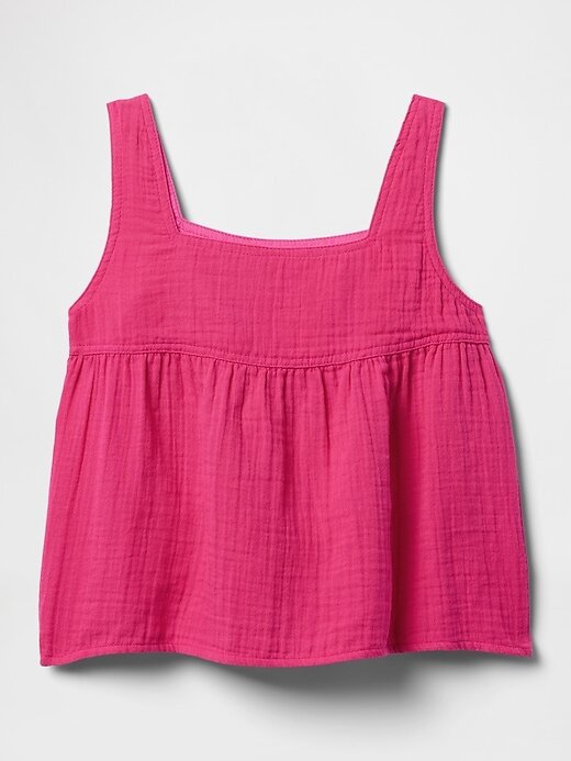 Top a sbuffo in garza stropicciata per bambini Top a sbuffo in garza stropicciata per bambini