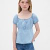 Top babydoll in denim per bambini Top babydoll in denim per bambini