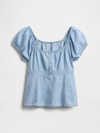 Top babydoll in denim per bambini