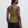 Top con scollo all’americana ricamato in misto lino Top con scollo all’americana ricamato in misto lino