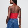 Top corto con scollo all’americana in maglia stretta Top corto con scollo all’americana in maglia stretta
