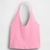 Top corto con scollo all’americana in maglia stretta Top corto con scollo all’americana in maglia stretta