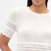 Top corto in maglia traforata in misto lino Top corto in maglia traforata in misto lino