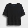 Top corto in maglia traforata in misto lino Top corto in maglia traforata in misto lino