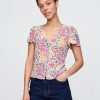 Top in crepe con maniche a palloncino Top in crepe con maniche a palloncino