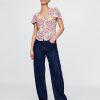 Top in crepe con maniche a palloncino Top in crepe con maniche a palloncino