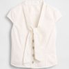 Top in denim con laccetto al collo Top in denim con laccetto al collo