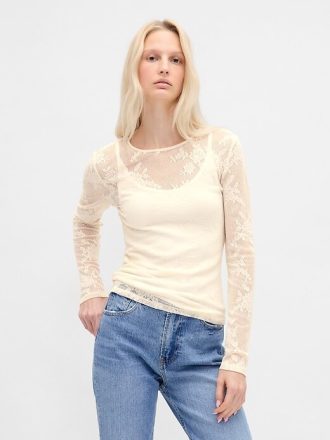 Top in pizzo trasparente