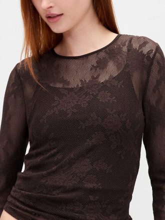 Top in pizzo trasparente