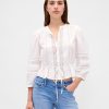 Top in voile con pizzo