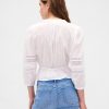 Top in voile con pizzo