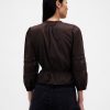 Top in voile con pizzo