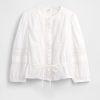 Top in voile con pizzo
