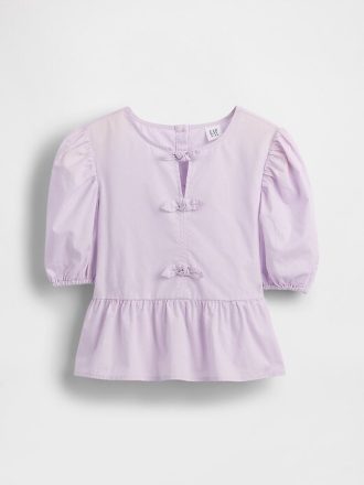 Top peplo con maniche a sbuffo per bambini