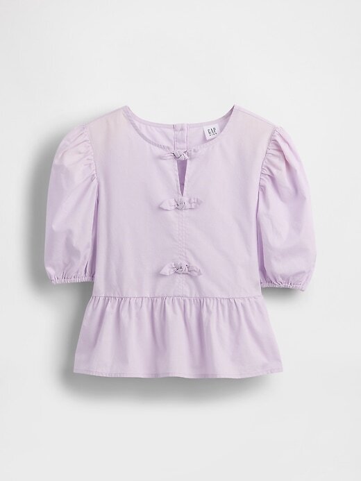 Top peplo con maniche a sbuffo per bambini Top peplo con maniche a sbuffo per bambini