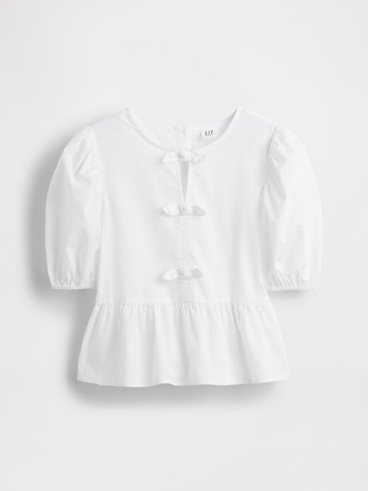 Top peplo con maniche a sbuffo per bambini Top peplo con maniche a sbuffo per bambini
