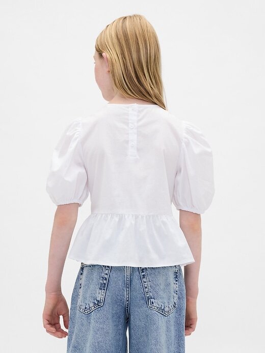 Top peplo con maniche a sbuffo per bambini Top peplo con maniche a sbuffo per bambini