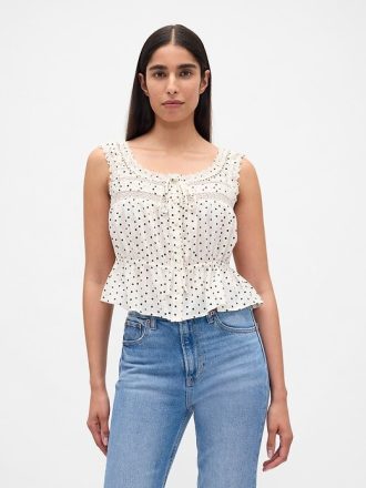 Top peplo con pizzo