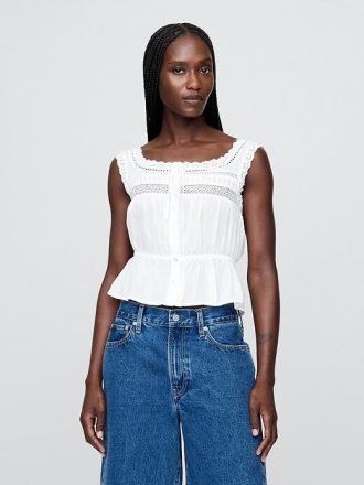 Top peplo con pizzo