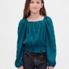 Top peplo stropicciato per bambini Top peplo stropicciato per bambini