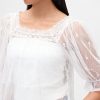 Top ricamato in tulle trasparente Top ricamato in tulle trasparente