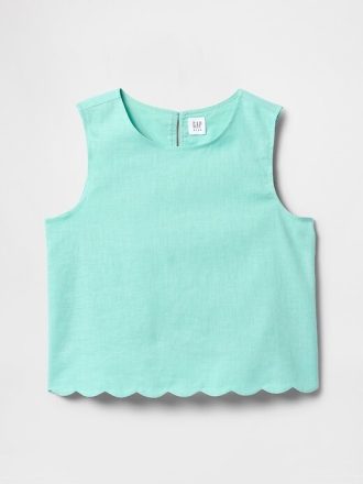 Top smerlato in lino e cotone per bambini