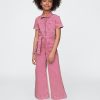 Tuta in denim con cintura per bambini Tuta in denim con cintura per bambini