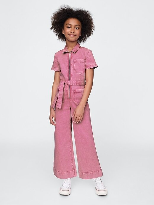 Tuta in denim con cintura per bambini Tuta in denim con cintura per bambini