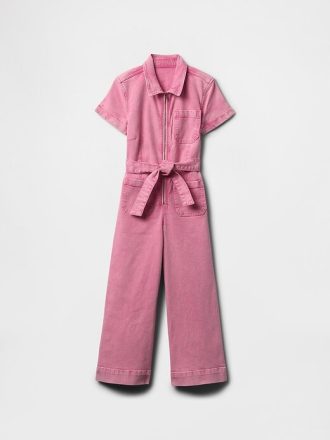 Tuta in denim con cintura per bambini