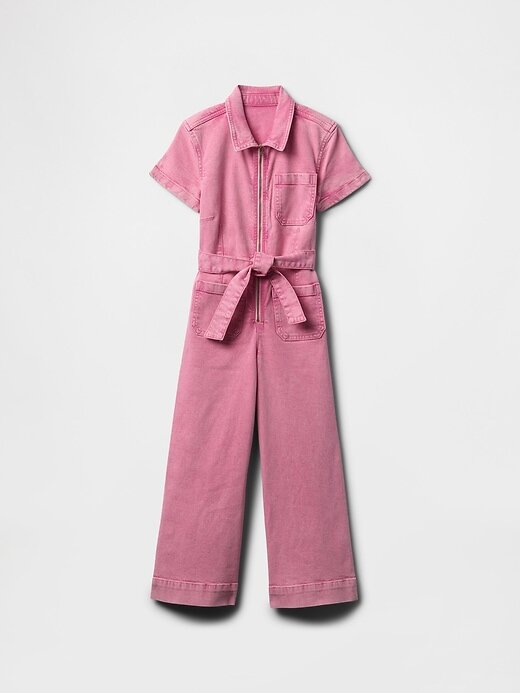 Tuta in denim con cintura per bambini Tuta in denim con cintura per bambini