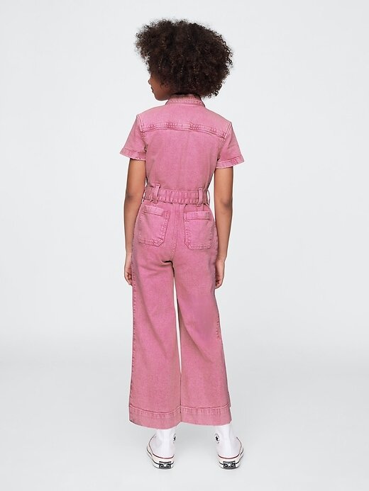 Tuta in denim con cintura per bambini Tuta in denim con cintura per bambini