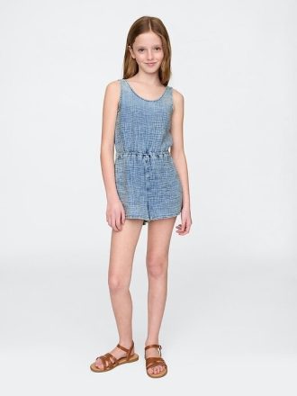 Tuta in denim stropicciato per bambini