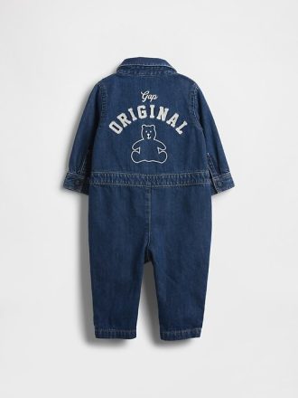 Tuta intera con logo Baby Denim Bear