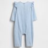 Tutina in denim con tasca a cuore per neonati