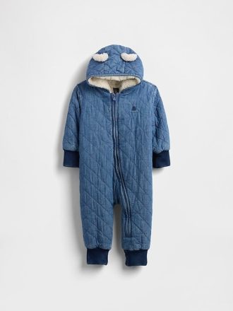Tutina trapuntata in denim per neonati