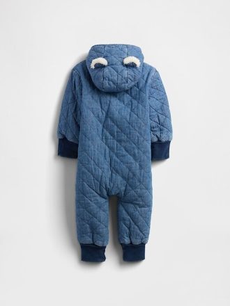Tutina trapuntata in denim per neonati