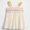 Vestito con spalline annodate ricamato per neonati