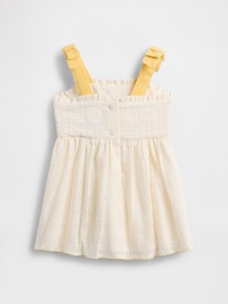 Vestito con spalline annodate ricamato per neonati Vestito con spalline annodate ricamato per neonati