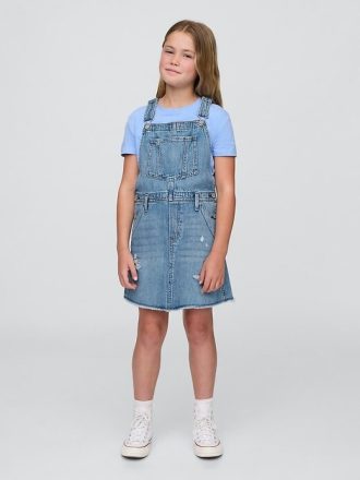 Vestito scamiciato in denim per bambini