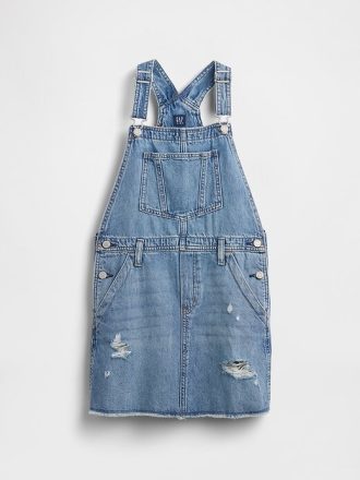 Vestito scamiciato in denim per bambini